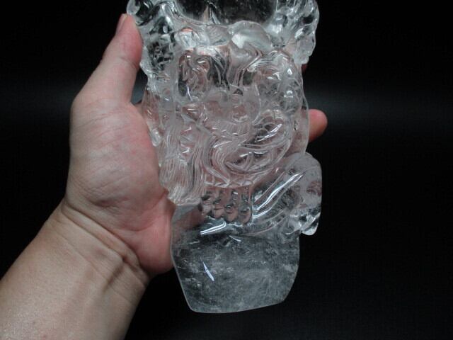 高級彫刻品　天然水晶龍　no,11