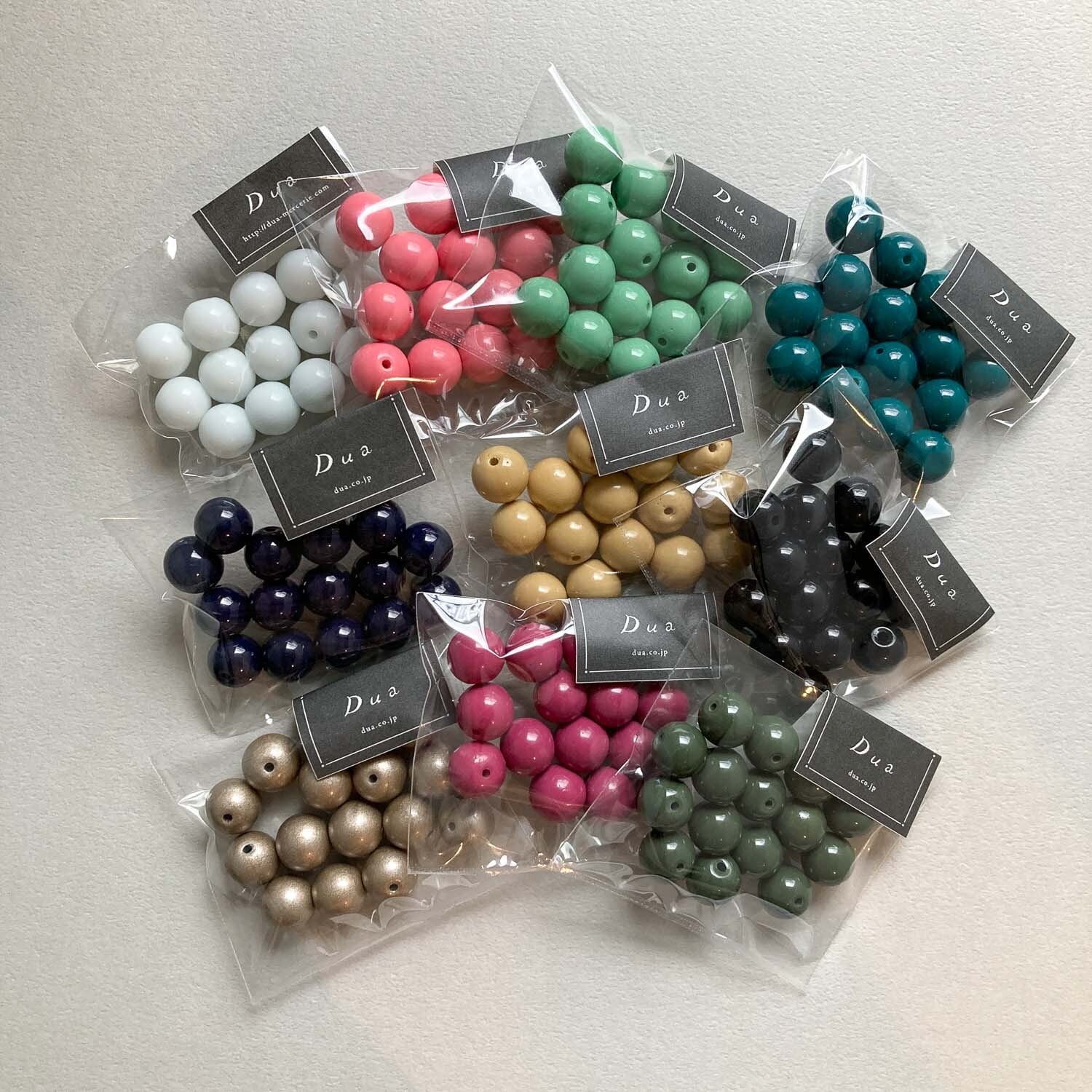 新色追加〉カラーラウンドガラスビーズパックL（10mm/15p） | Dua