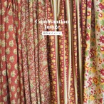 ブロックプリント生地【50cm単位】インド綿 花柄 赤茶×黄色×黄緑×クリーム色 #40181-BR3