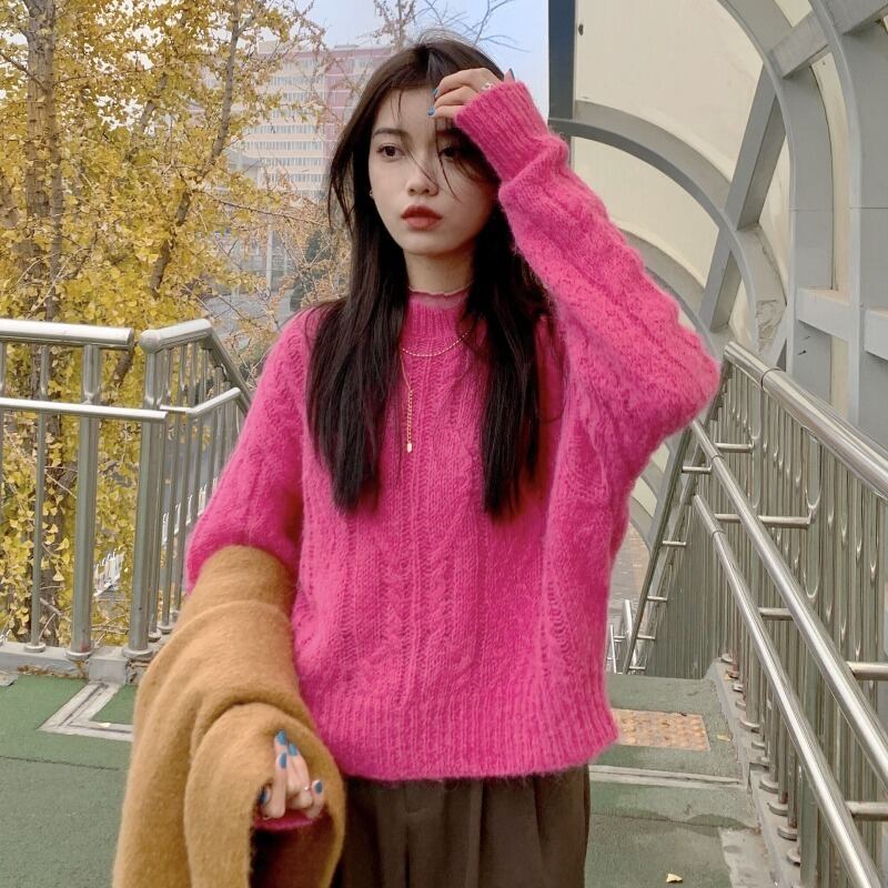 セーター レディーススタイルスタンダードルーズプルオーバー トップス ロング レトロ ウィンター 冬物 YY-ファッション36195161045