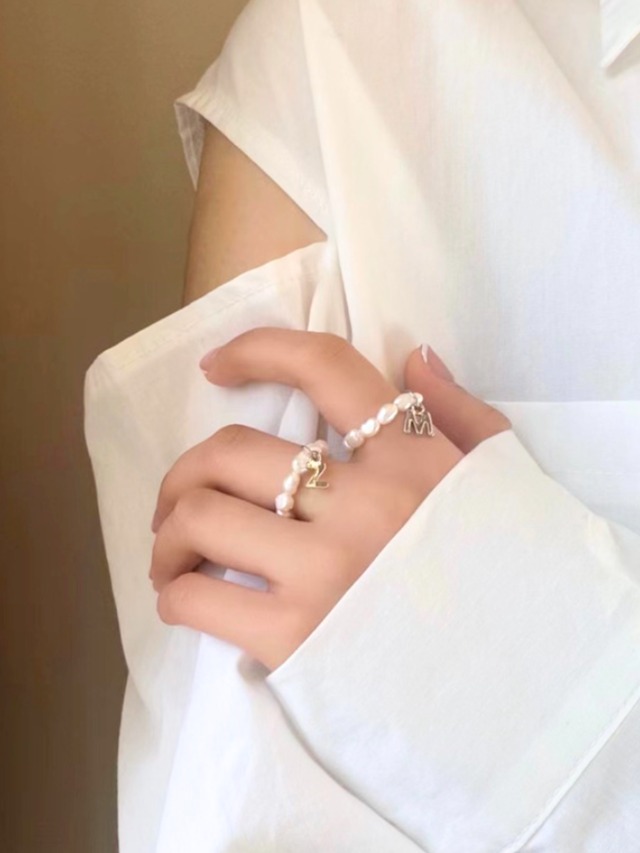 Choice Pearl Initial Ring
