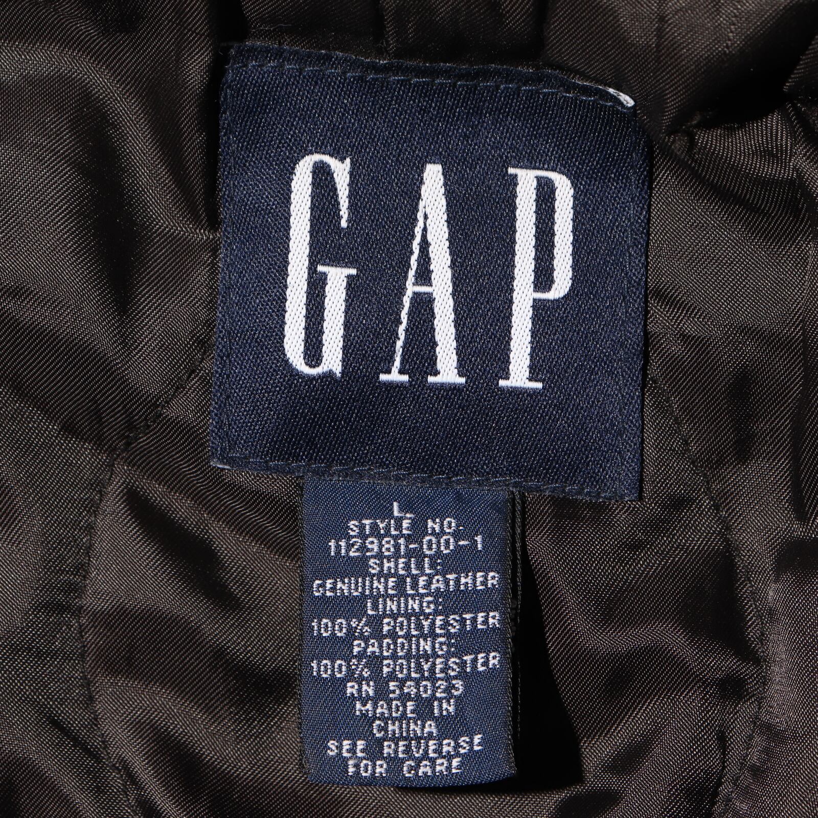極美品 L OLD GAP 90s レザーカーコート オールドギャップ 黒 