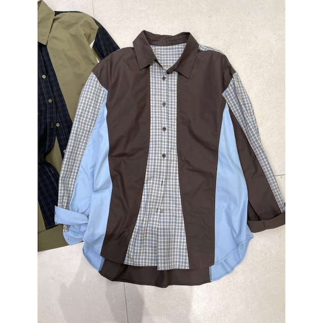 patchwork oversized shirt 10963