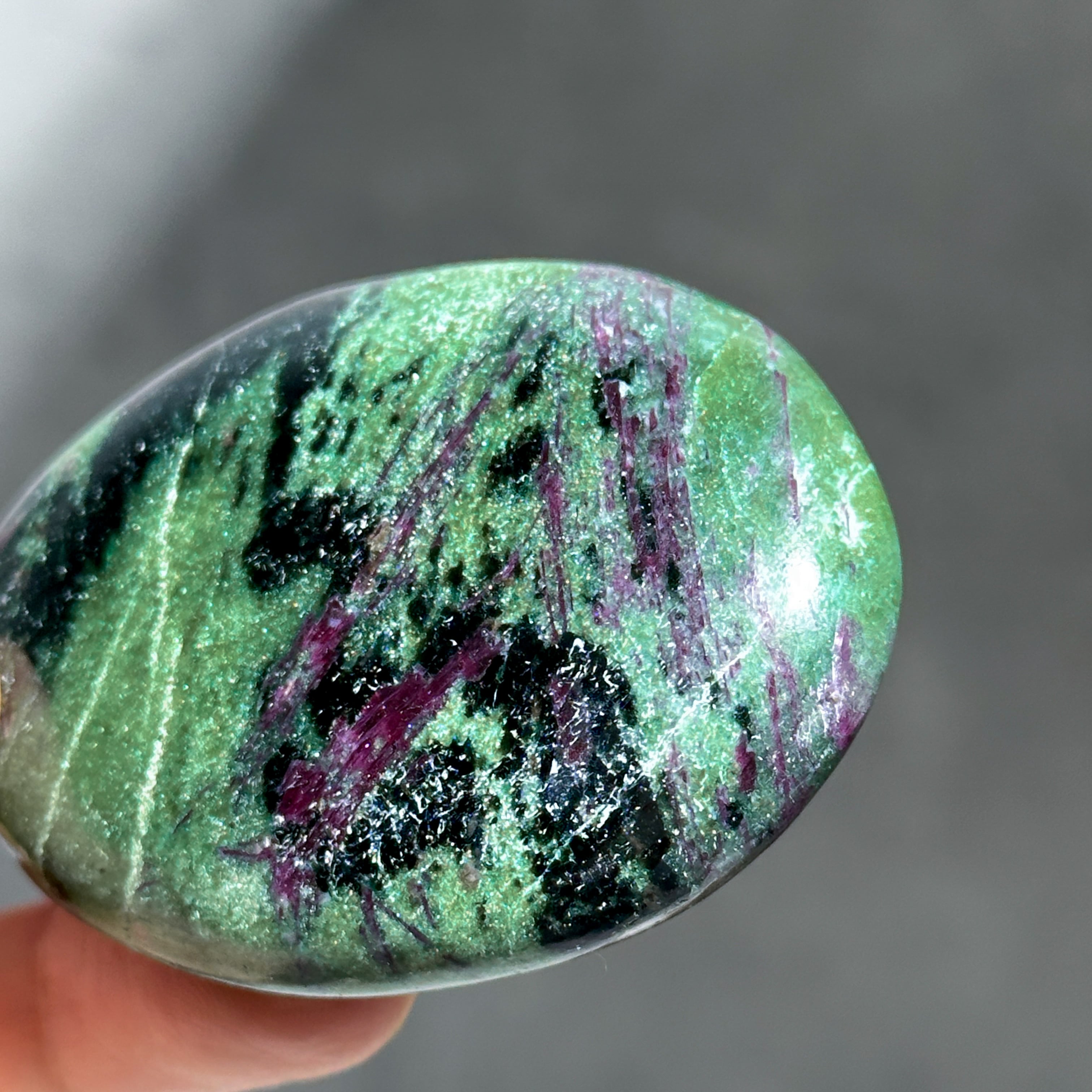 パワーストーン　天然石　ルビーインゾイサイト　ポイント　94g　No.336 パワーストーン 天然石 ルビーインゾイサイト ポイント 94g No.336