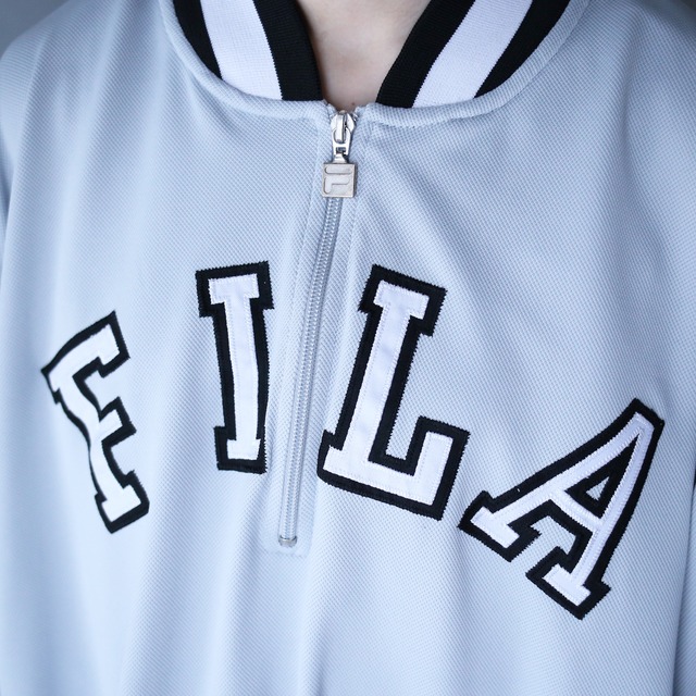 "FILA" knit rib switching design half-zip h/s pullover