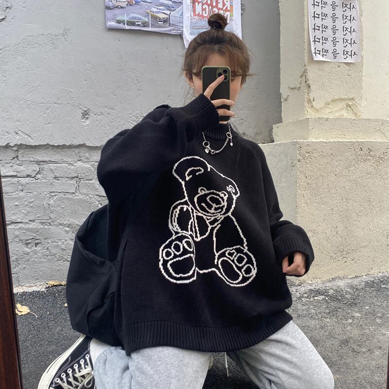 ジャカードプルオーバー セーター スプリングオータムルーズスタイル 春物 秋物 スーパーモール65129295327