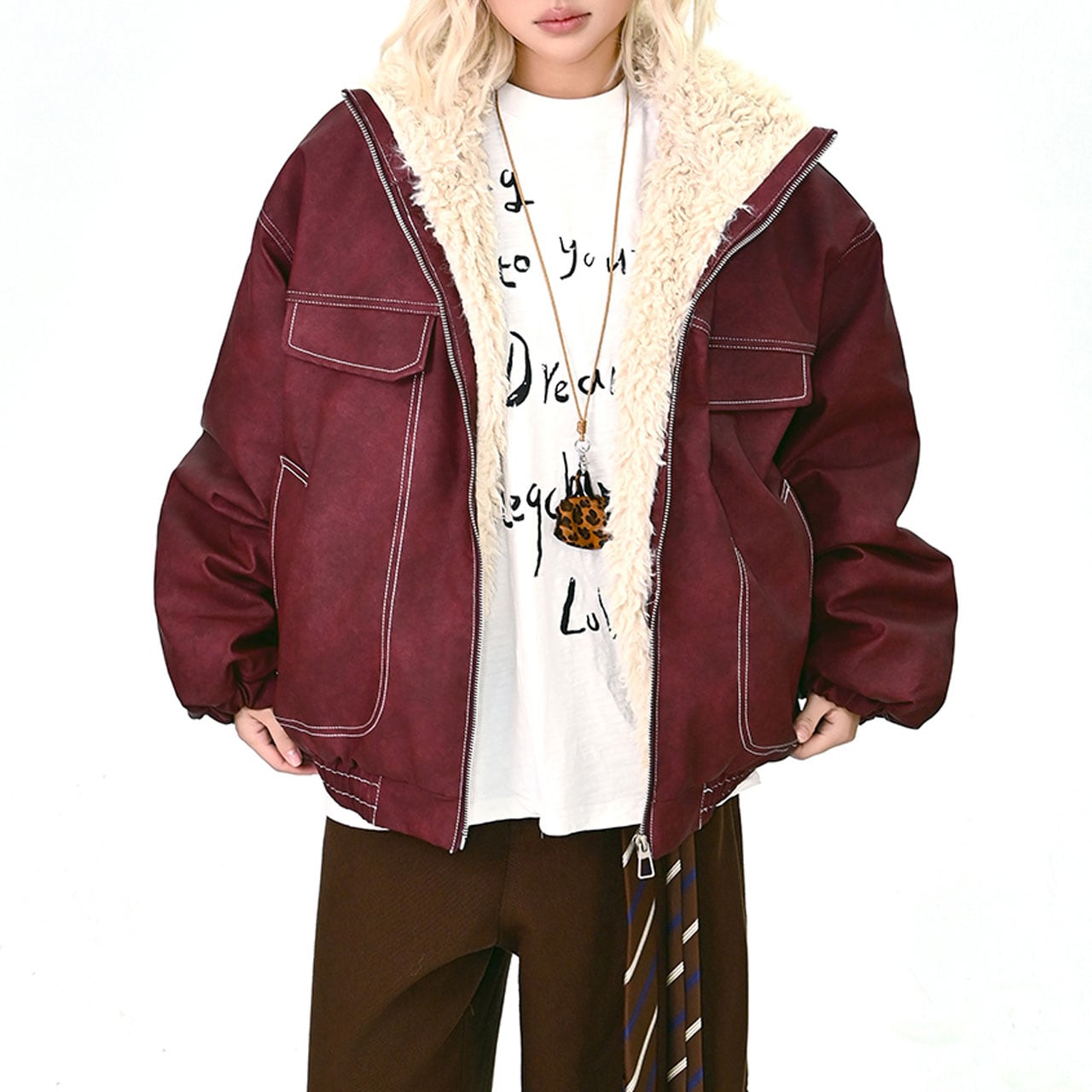 ワークステッチボアライニングオーバーブルゾン 2col R01253