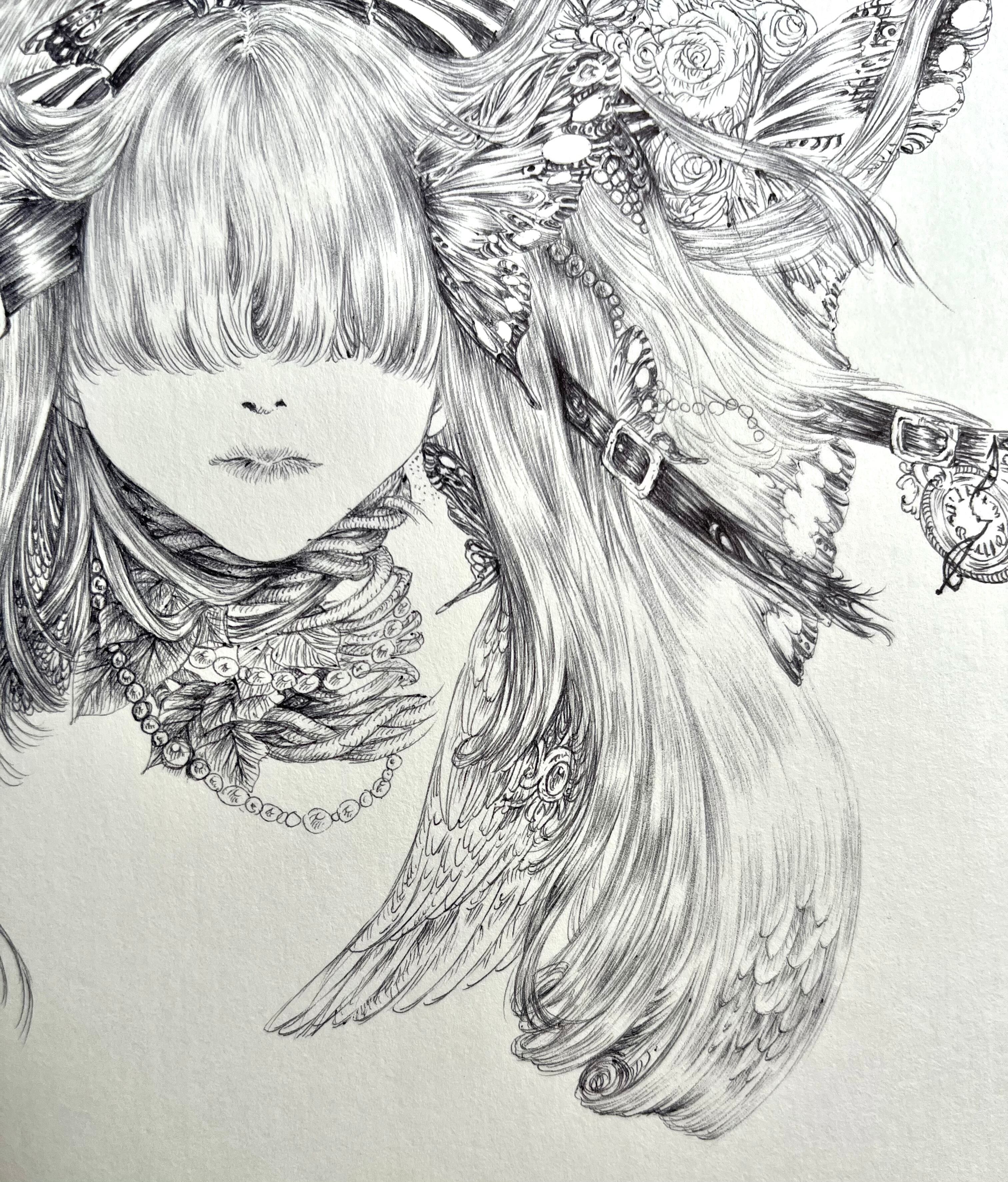 新作【原画】ボールペン一発描き緻密画 | Pay ID