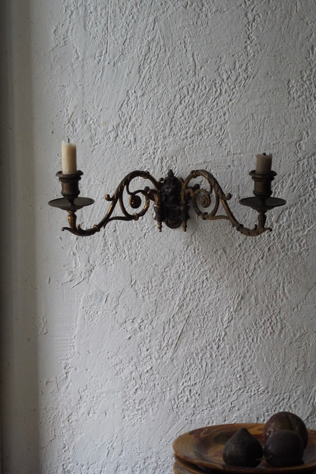 真鍮の壁付け燭台 No.1-antique brass bracket lamp