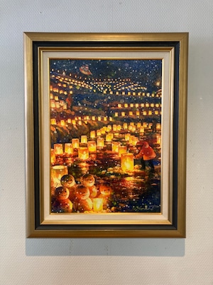 はりたつお作「ゆらめく（ともし火の回廊）」　タツノコプロキャラクターat上越　P8号