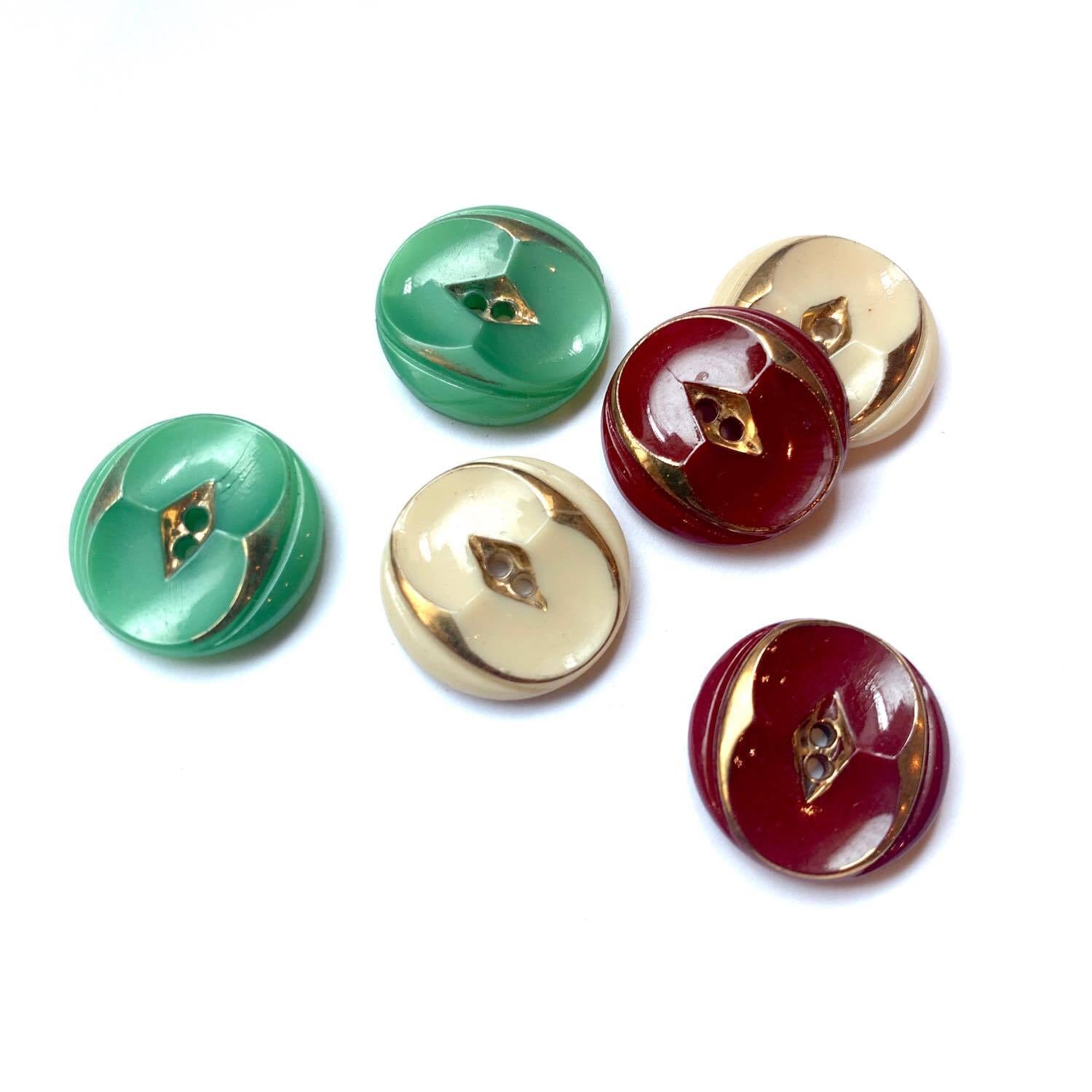 40's オーバル模様のチェコスロバキアヴィンテージボタンM（18mm