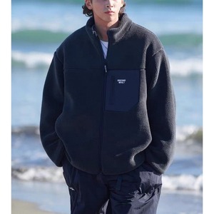 Stand collar boa zip-up jacket 1161