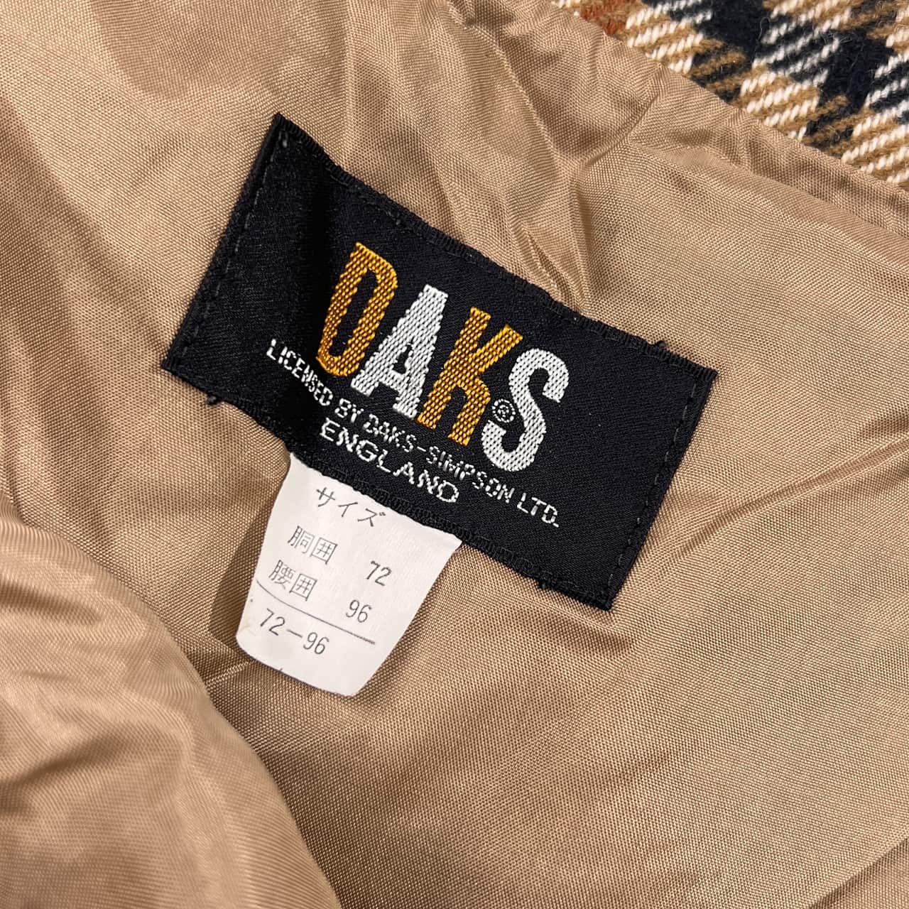 DAKS ダックス チェック ウール プリーツ スカート 72-96/ブラウン系 レディース