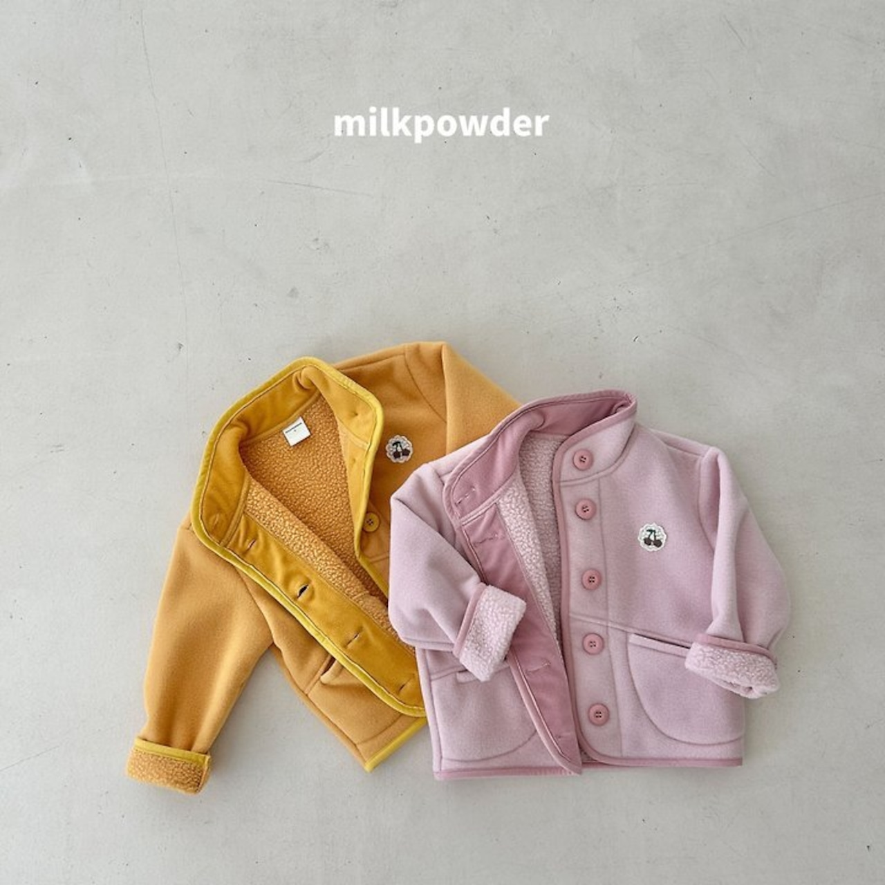 韓国子供服 / 26Autumn / 〖取寄〗milkpowder / パフフリースジャンパー / 女子服 *XS~JS*