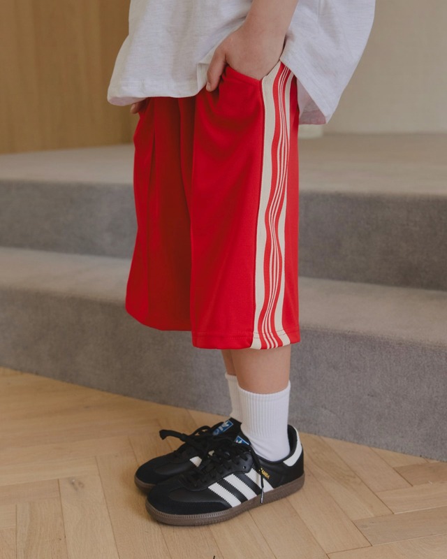 《即納》テープバミューダパンツ　navy　red　size9(112-120)【HIKIKI】※送料無料