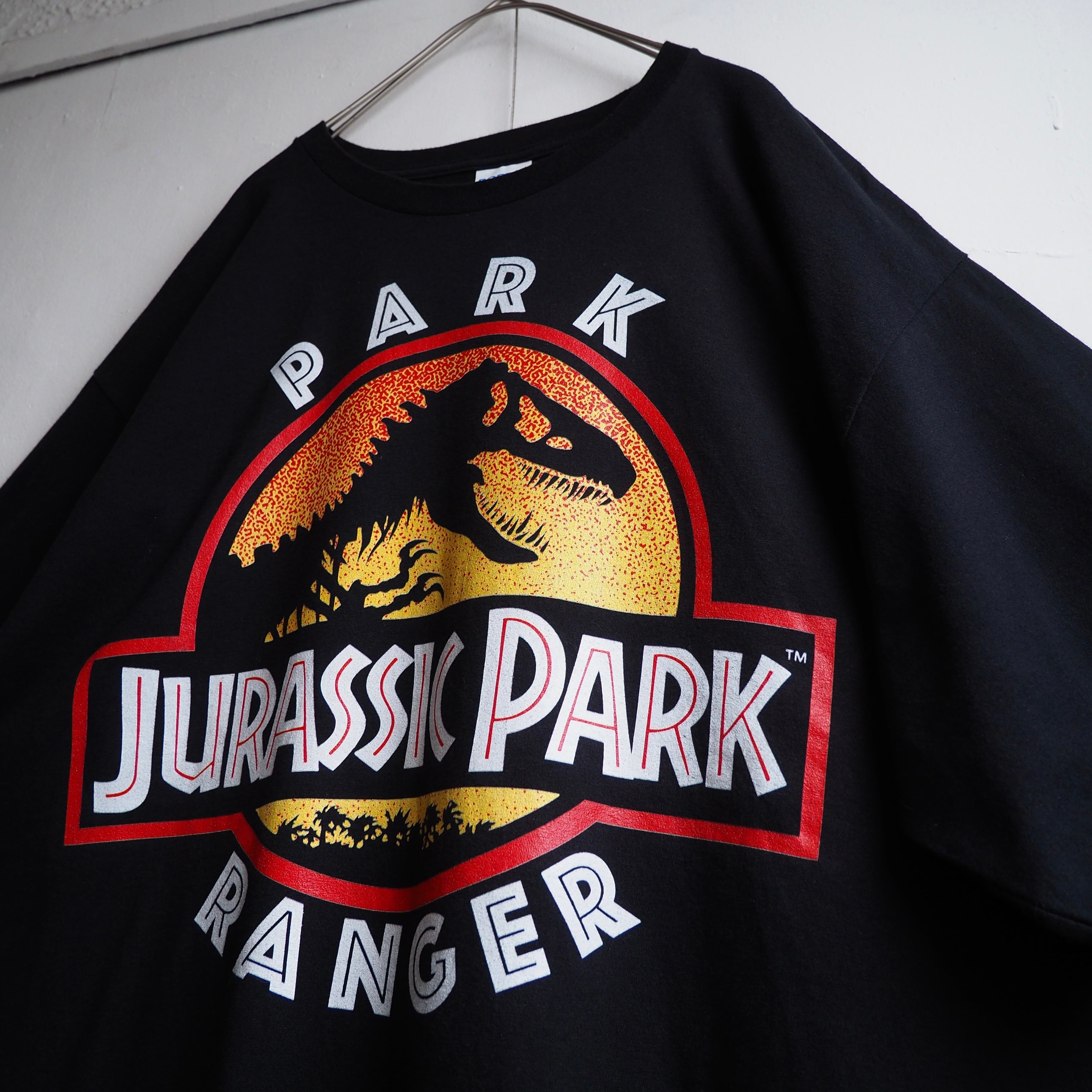 ” JURASSIC PARK ” Movie printed Over silhouette Black Tee