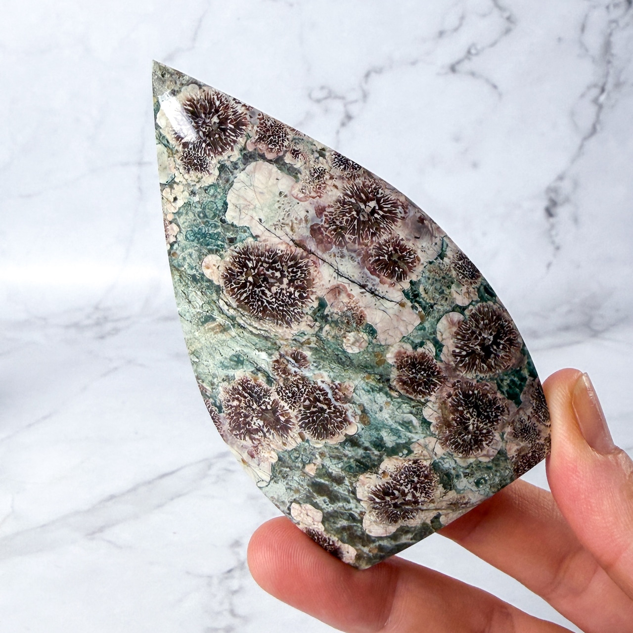グリーンフラワージャスパー フレイム 専用台座付き * Jasper * 天然石