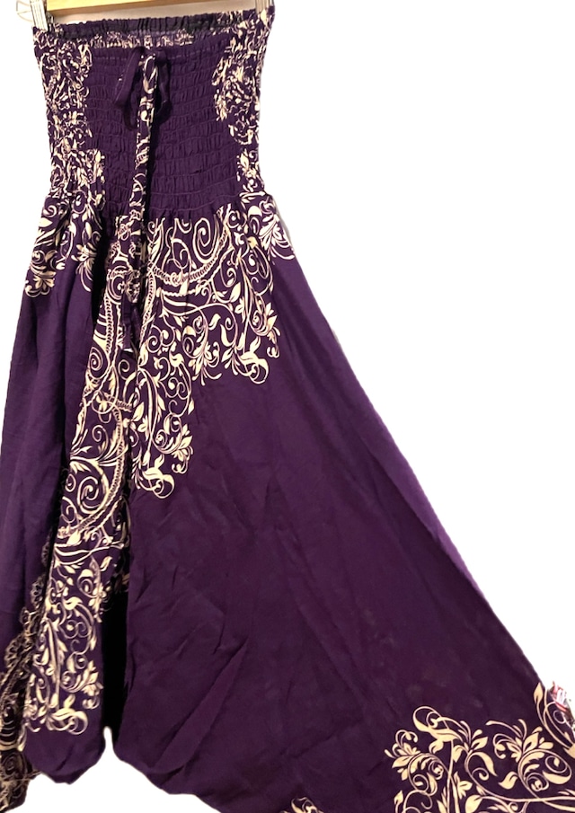 サルエルパンツ 2wayサルエルパンツ レディースサルエルパンツ メンズサルエルパンツ アラジンパンツ 楽ちんパンツ ユニセックス エスニックファッション アジアンファッション 個性的 ヨガパンツ ダンス ホルダーネック パープル* アジアン雑貨 No.322