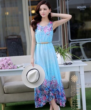 ★ＸＸL☆プリント花柄シフォンワンピース(OPN6802)