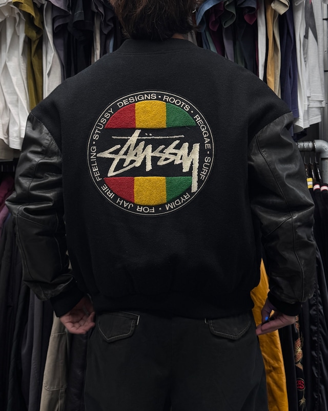 【Special!!】90’s old stussy Varsity Jacket “ORIGINAL HOME BOY” “Rasta” “黒タグ” 【高円寺本店】