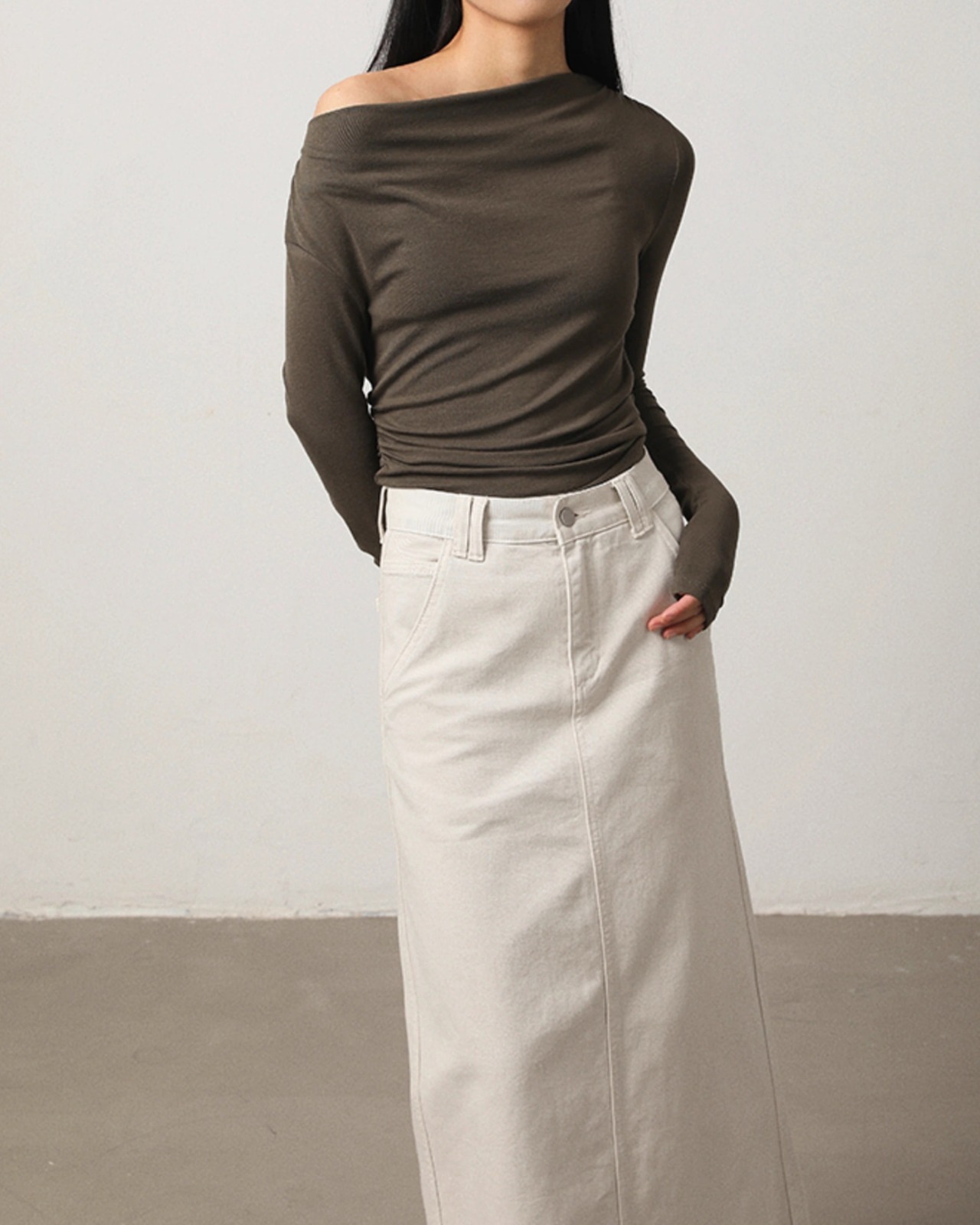 Drape slim Tshirt　N1040