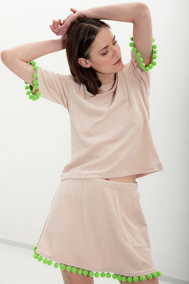 Lisa T-shirt - Nude + Green