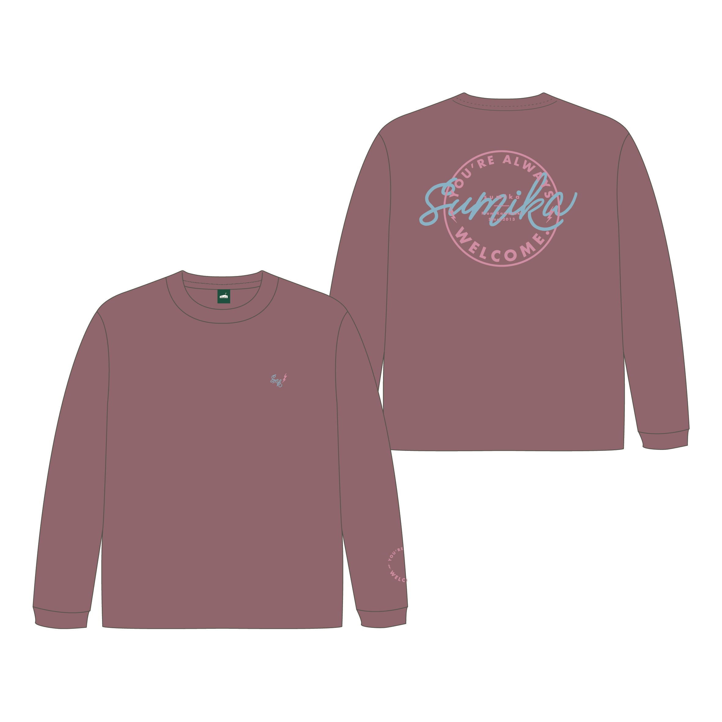 sumika / カジュアルロゴロングスリーブTシャツ（メルロー）