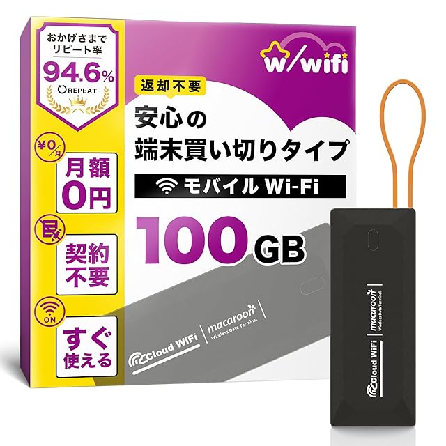 Starway モバイルルーター SIMフリー 国内100GB付き 365日間 ポケット