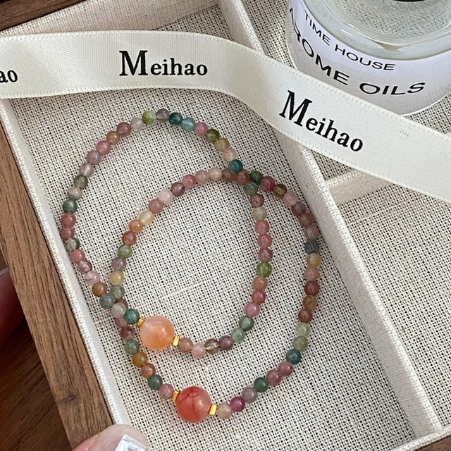 lucksilver天然石ビーズブレスレット