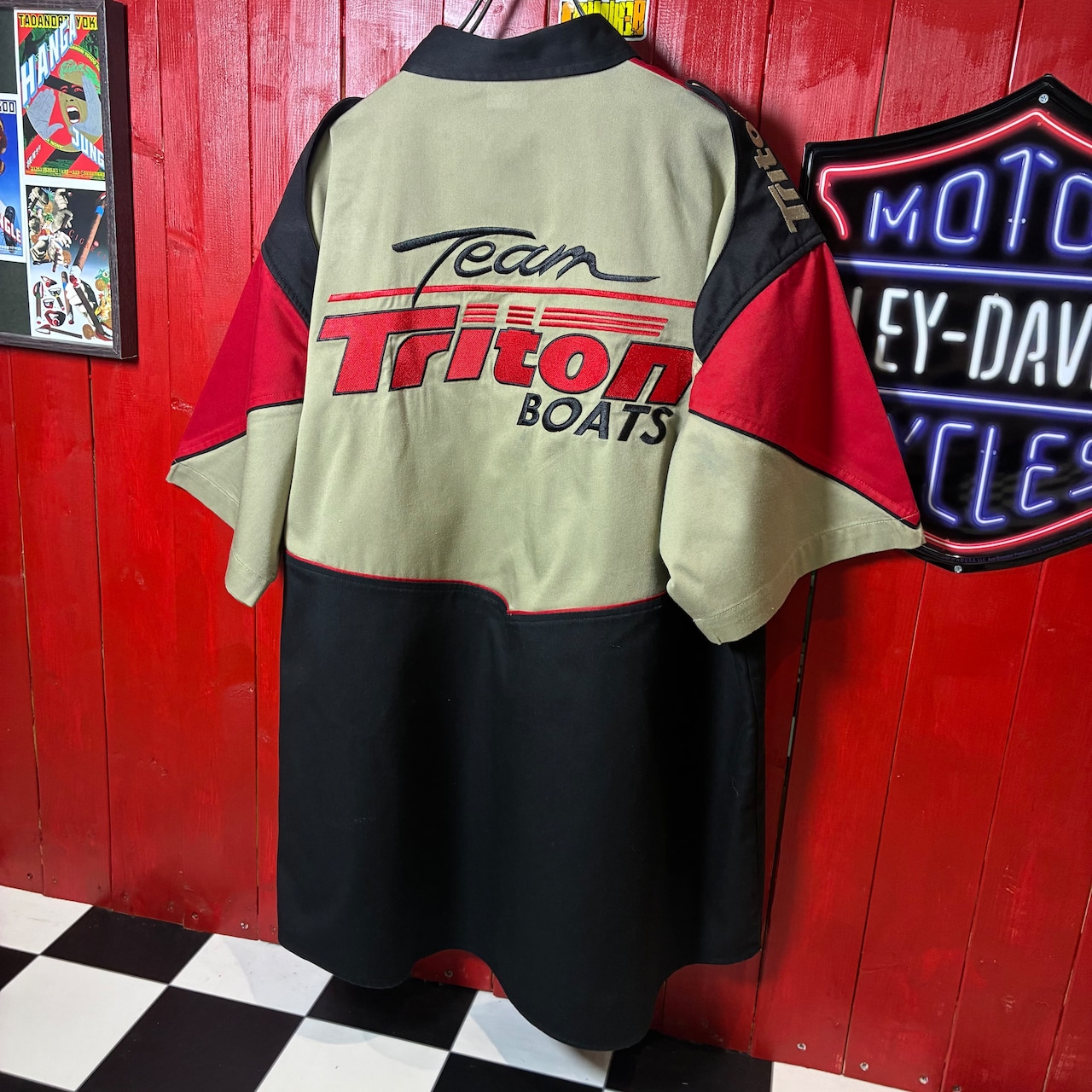 Triton BOATS レーシングシャツ バスフィッシングボート ワークシャツ