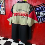 Triton BOATS レーシングシャツ バスフィッシングボート ワークシャツ