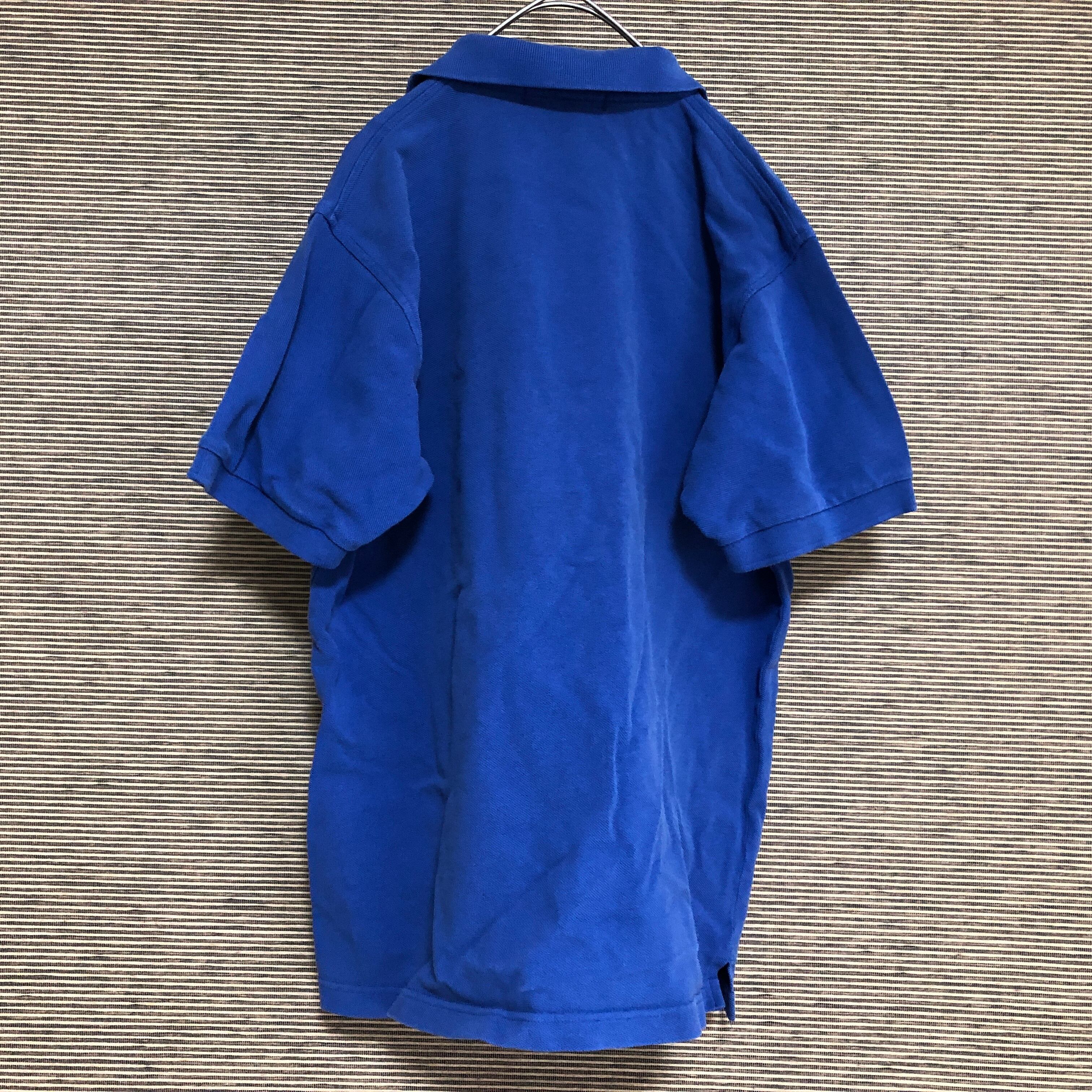 フレッドペリー 半袖ポロシャツ　刺繍　ワンポイントロゴ　青　赤　シンプル51 古着　fredperry