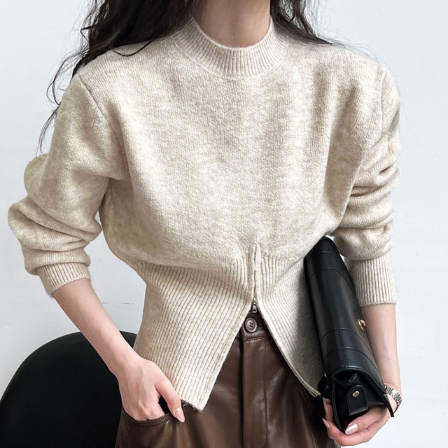 zip-up short knit J00049