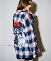 【ATELIER LINE】リメイクオーバーサイズカラーチェックシャツ　CQ-48075H