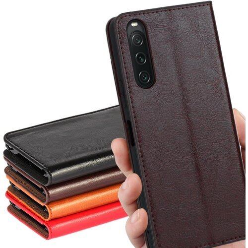 Xperia 10 V ケース 手帳型 マグネット無 0 5 Xperia10 5 ソニー SO52D SO 52D 手帳型ケース エクスペリア 10 V エクスぺリア10V Xperia エクスペリア10 V スマホケース Xperia 10V ケース 携帯カバー xperia10V ケース 手帳型 適用 CASE iCoverCase マグネットなし スタンド機能 光沢加工 牛革 レザー 財布型 カード入れ ダークブラウン 2041