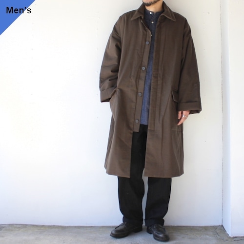 【ラスト１点】THE HINOKI メンズ 中綿バルマカーンコート OG Cotton wool linen twill Padding coat　TH22W-22　（Dusky green）