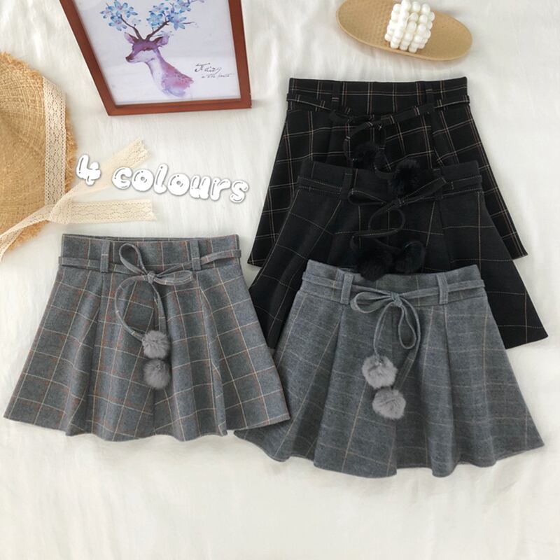 ハイウェスト格子柄スカート スプリングドレス 大人ガーリー スウィート キュート カジュアル 春物 萌量不足86154496048