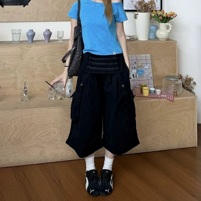 ナポレオンフロントフラップクロップドパンツ 2col R02463
