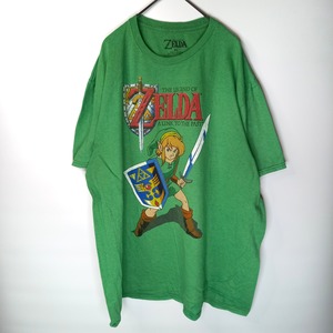 クルーネック　プリントTシャツ　キャラクター　ゼルダ　半袖　オーバーサイズ　XL