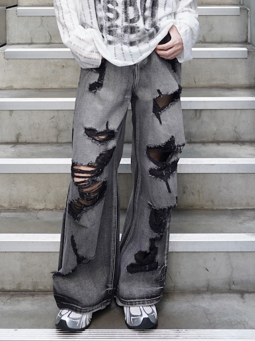 [ALUDE SELECT] lot of damage denim pants