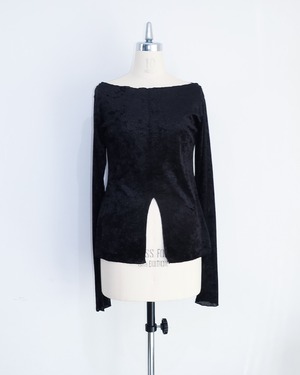 Center Slit Velor Top (Black)