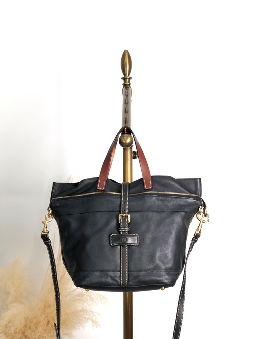 LOEWE ロエベ ショルダーバッグ ブラック フロントバックル 2way レザー vintage ヴィンテージ オールド pszdm6