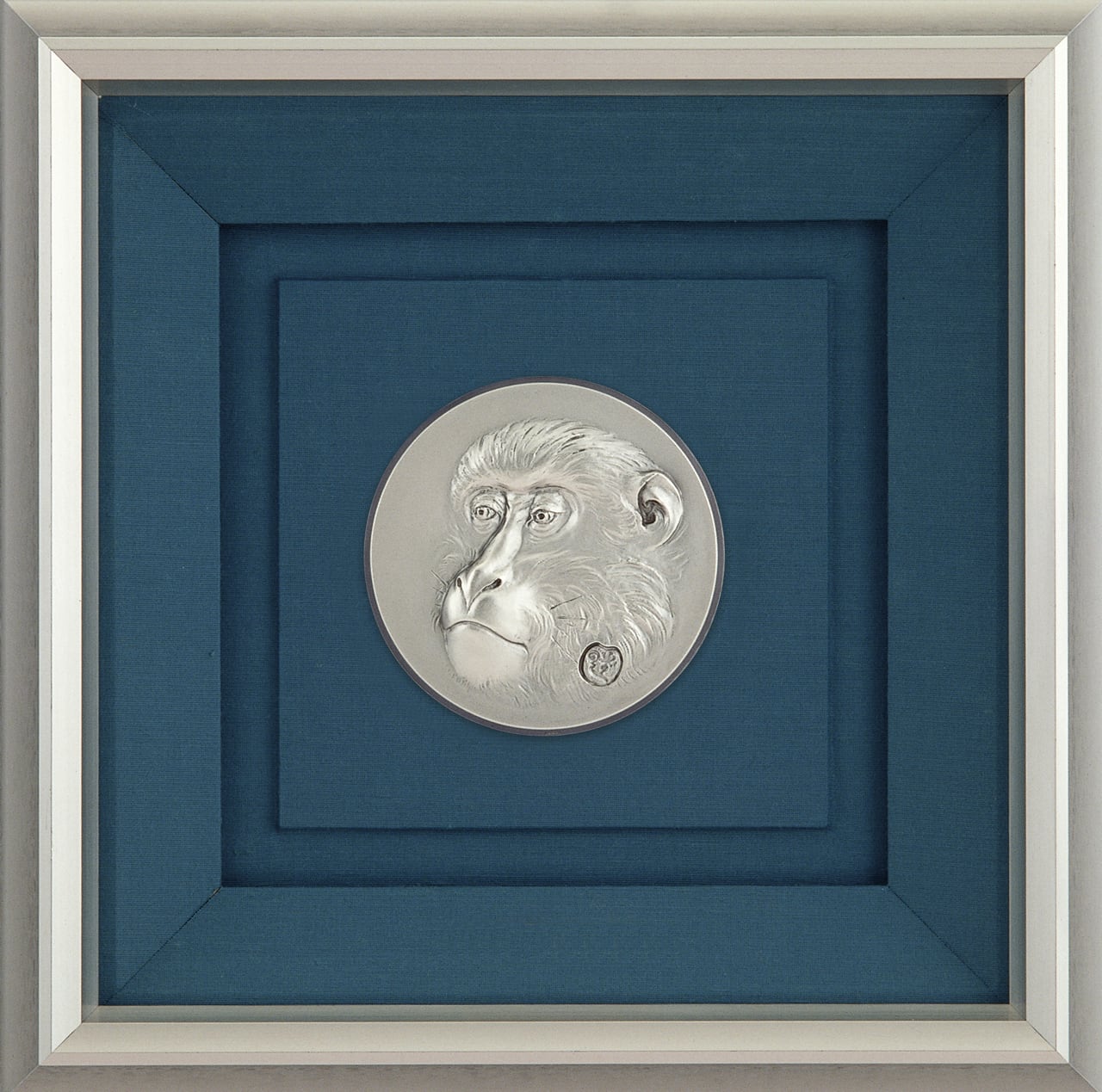 (申)純銀レリーフ 老猿 高村光雲作