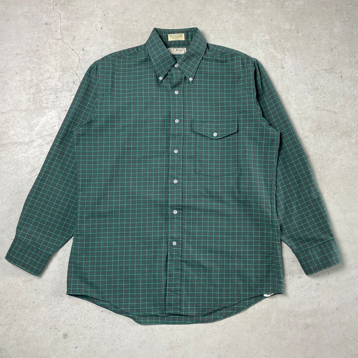 80年代 USA製 L.L.Bean エルエルビーン 長袖 チェックシャツ メンズL 