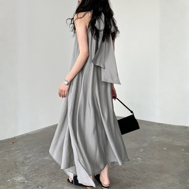 バックリボン ノースリーブワンピース N00332