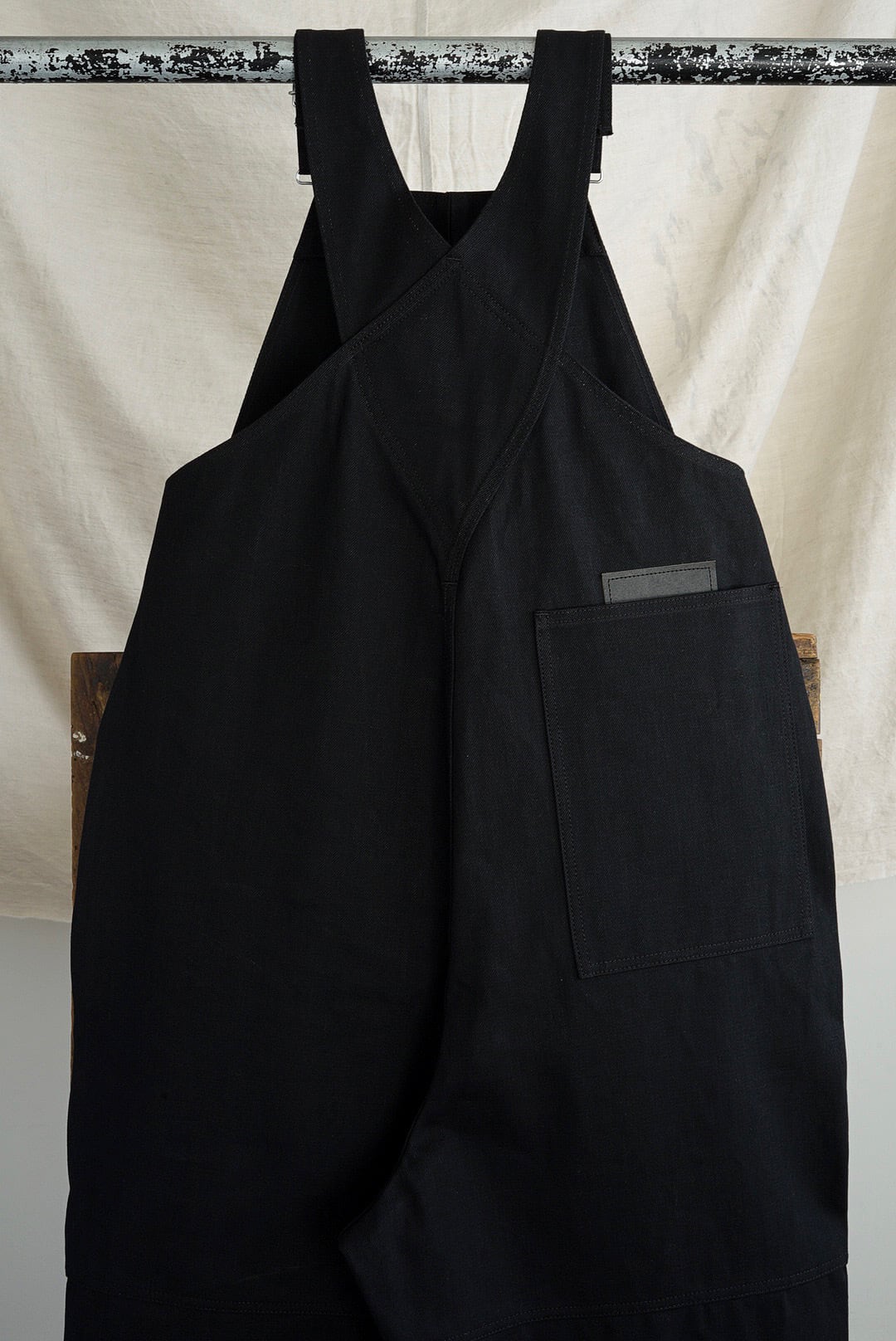 TUKI - 原田服飾研究所 - TYPE 2, LOOSE FIT SALOPETTES - BLACK/BLACK