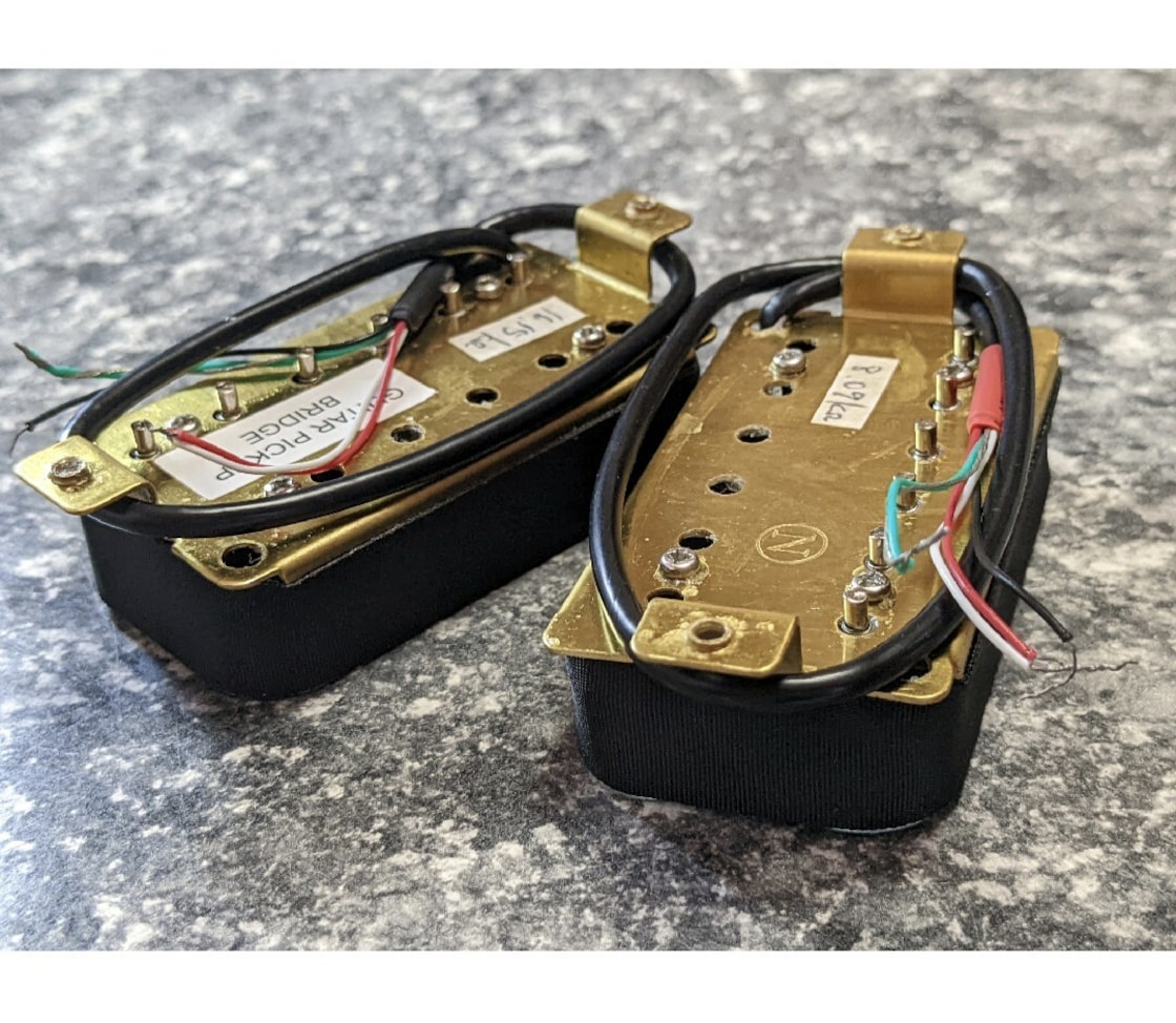 ホイル　4芯　ハムバッカー ピックアップ PU×2　SET ハムバッカー ピックアップ PU×2 SET 4芯 パーロイド | PAY ID