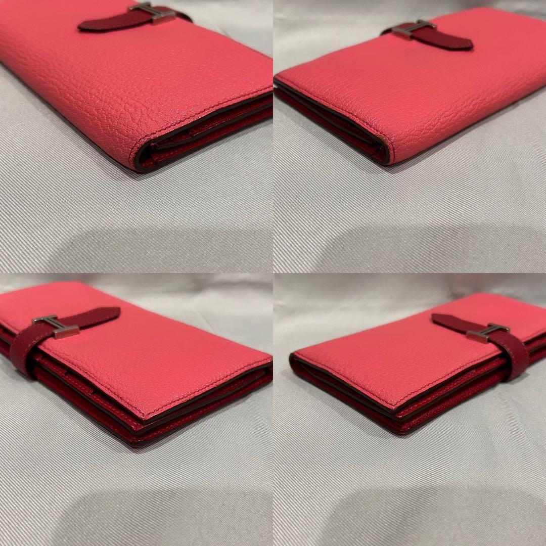 極美品 HERMES エルメス ベアンスフレ バイカラー シルバー金具 長財布