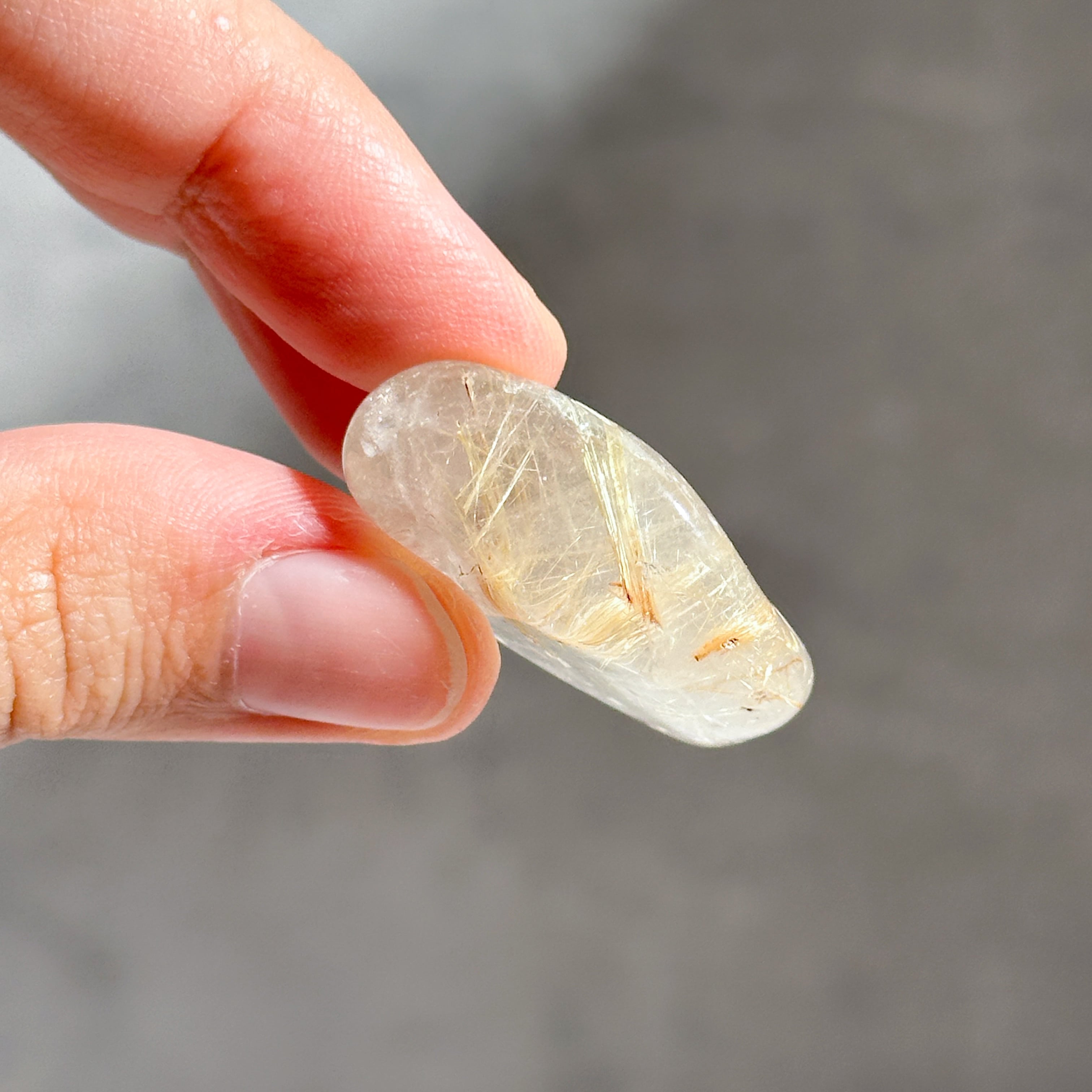 ルチルインクォーツ タンブル 82◇ Rutile in Quartz◇天然石・鉱物