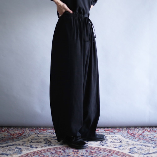 fake suede super wide black easy pants